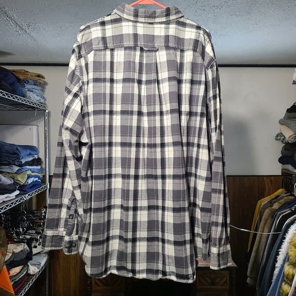 Lands End Gray & White Flannel Size XXL - Picture 3 of 4